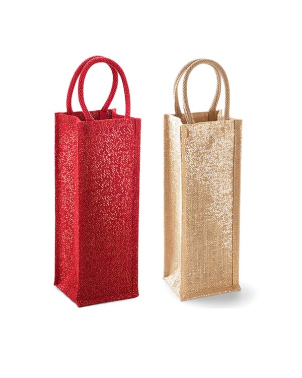 Shimmer Jute Bottle Bag