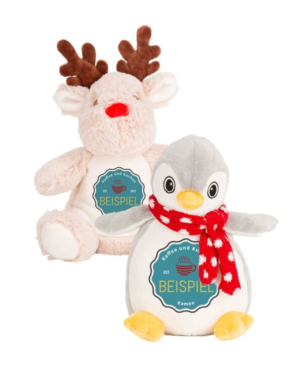 Kuscheltier Weihnachten Rentier & Pinguin